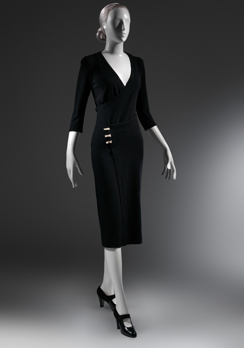 Charles James "Taxi" Dress, ca. 1932, Black wool ribbed knit The Metropolitan Museum of Art, New York, Purchase, Alan W. Kornberg Gift, 2013 (2013.309)