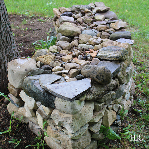 dry lay stone bench