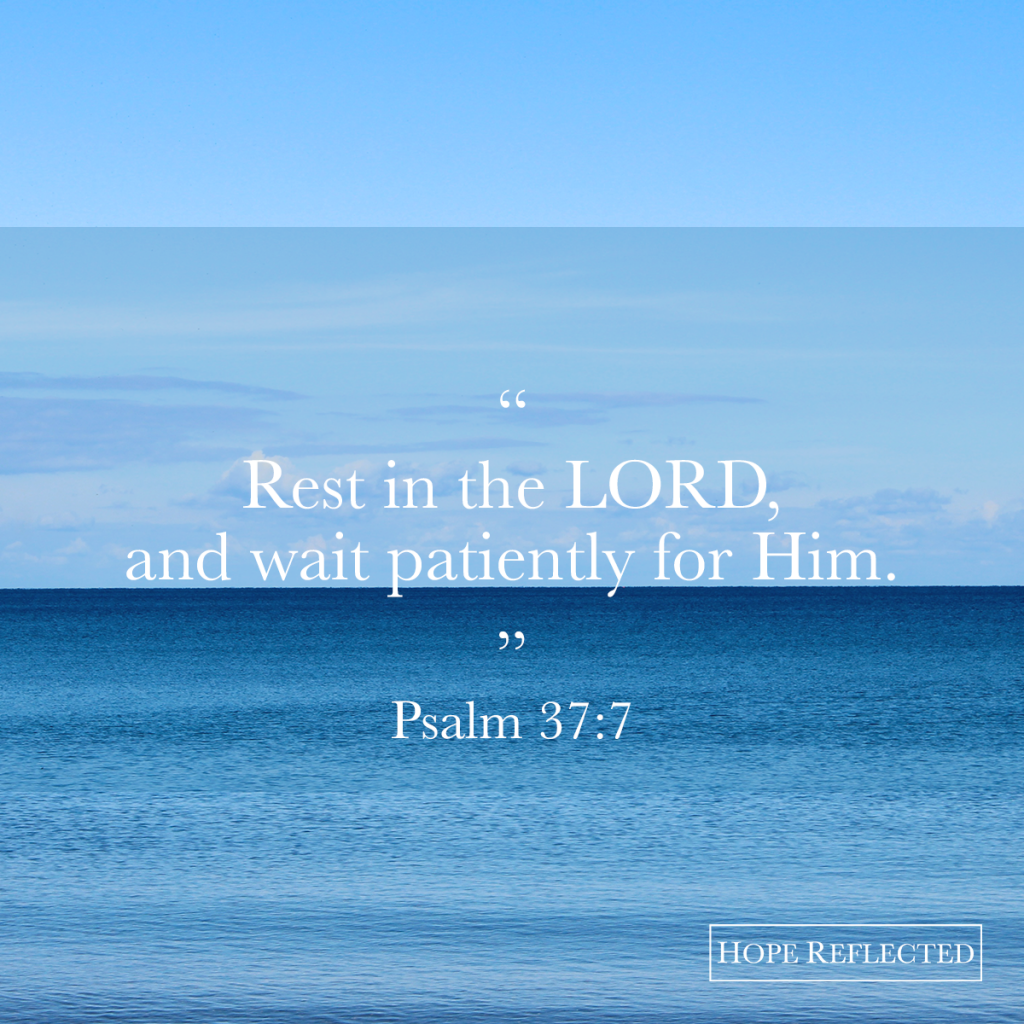 Rest in the LORD and wait patiently for Him Psalm 37:7 | Hope Reflected