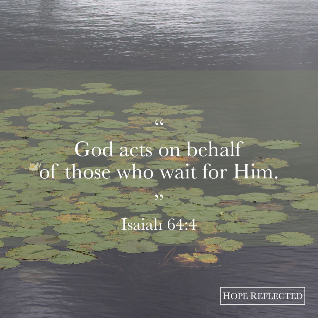 God acts on behalf of those who wait for Him. | See more at hopereflected.com