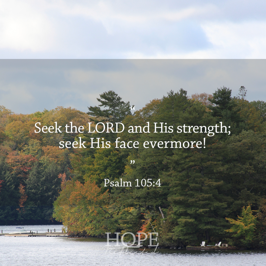 Seeking God "Seek the LORD and His strength, seek His face evermore!" (Psalm 105:4) | See more at hopereflected.com