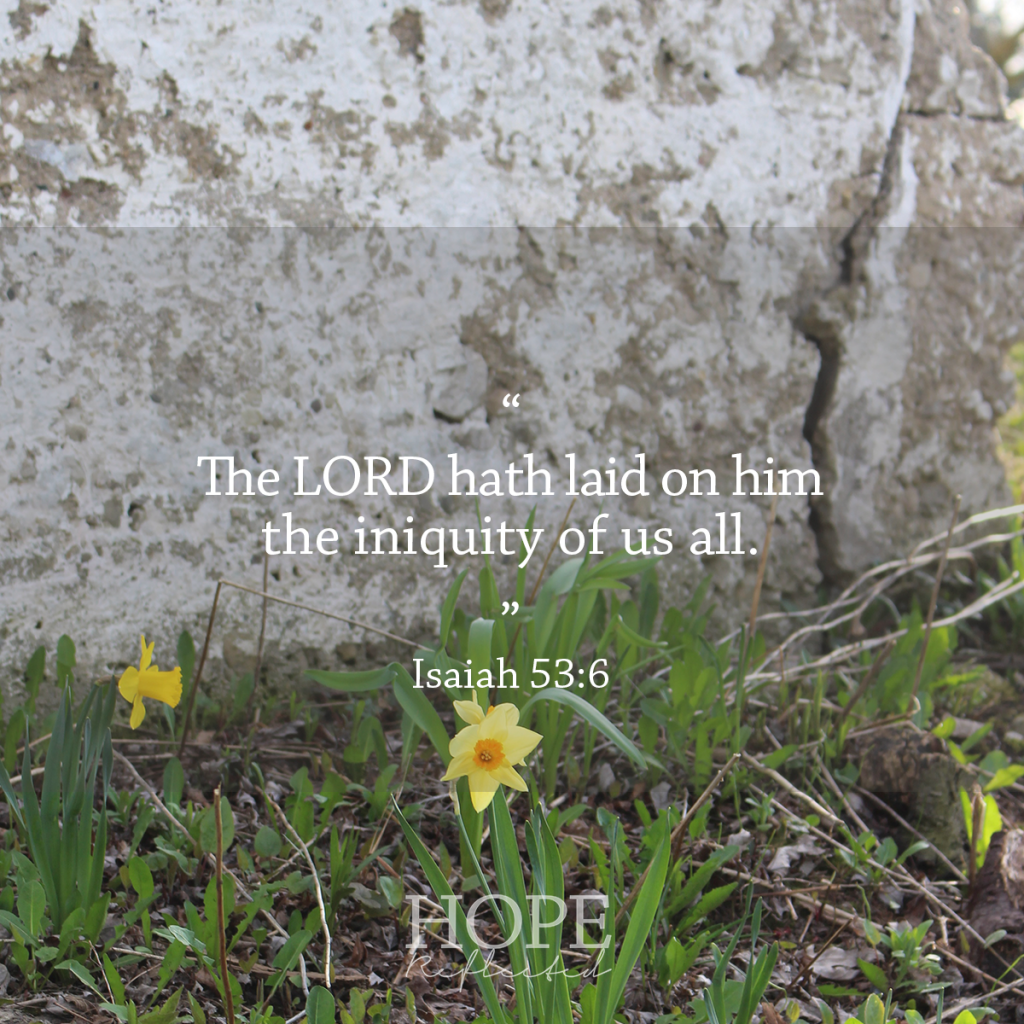 "The LORD hath laid on him the iniquity of us all." Isaiah 53:6 | See more at hopereflected.com