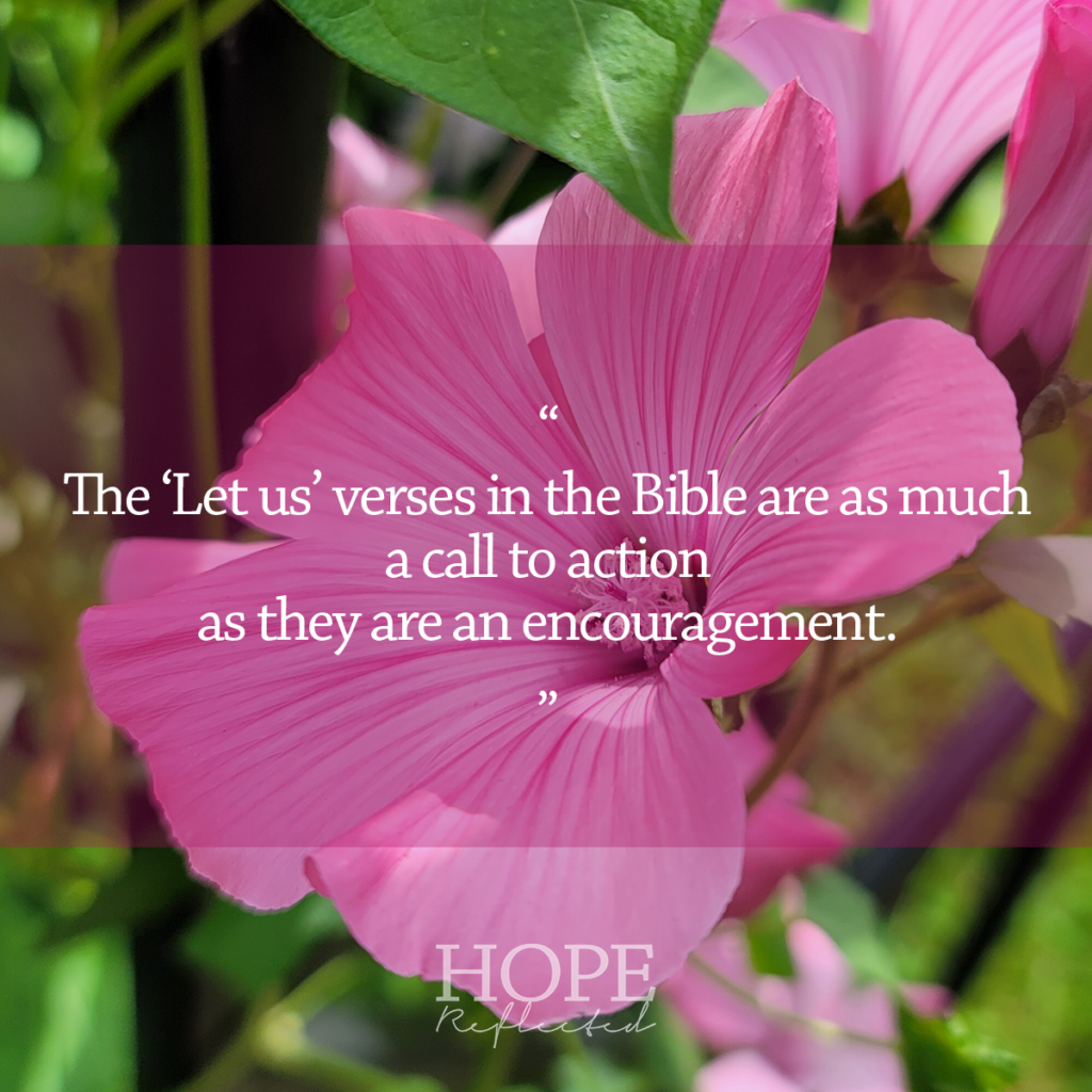 "The 'Let us' verses in the Bible are as much a call to action as they are an encouragement." Read more at hopereflected.com