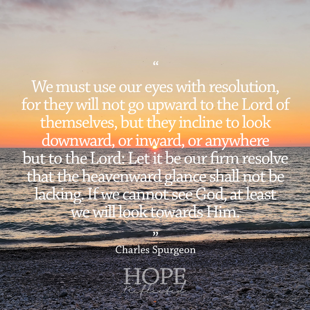 "If we cannot see God, at least we will look towards Him." Read more about the importance of focus on hopereflected.com