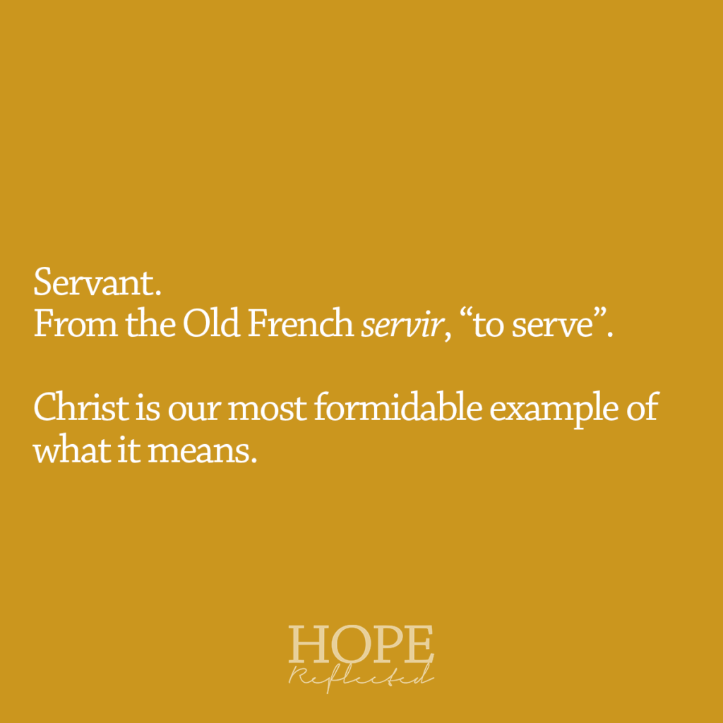 Christ is our most formidable example of what it means to be a servant. Read more on hopereflected.com