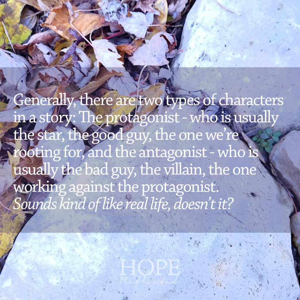 There are two types of characters in every story - the protagonist and the antagonist. Learn more on hopereflected.com